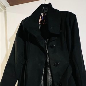 Black trench style coat